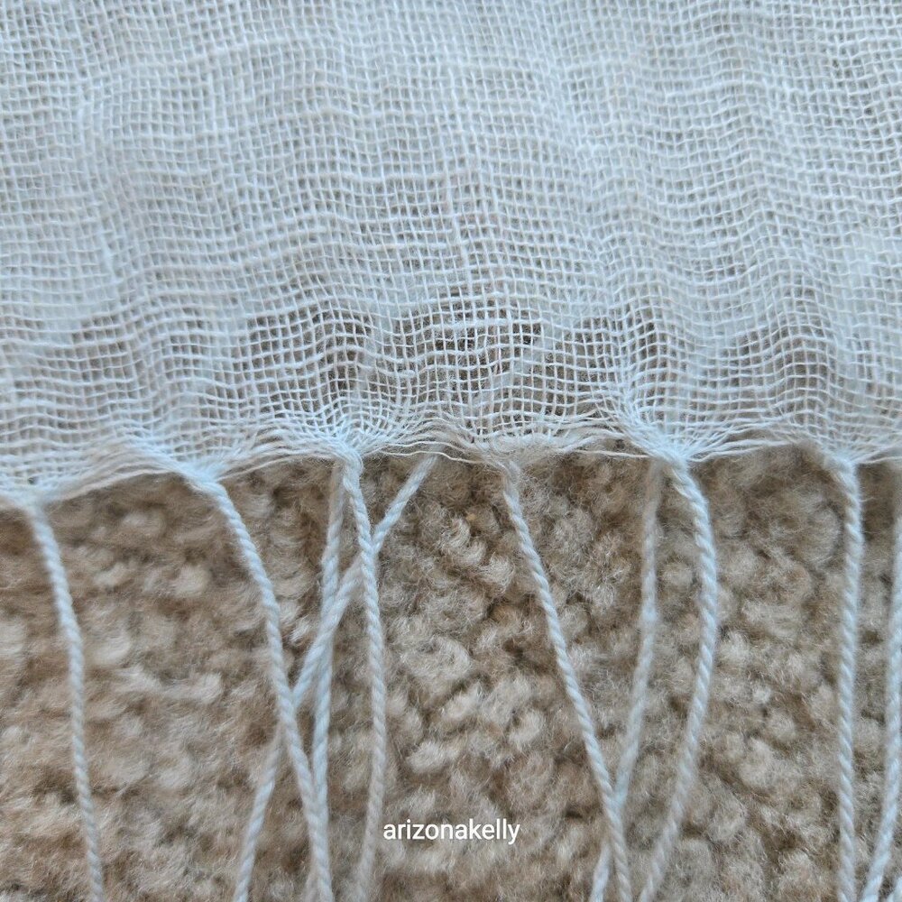 Linen Scarf PALE BLUE - Picture 5 of 14